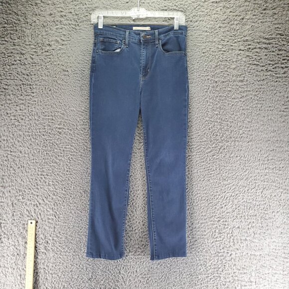 Levis Jeans Womens 28 Blue Premium 724 High Rise Straight Stretch Denim - Picture 1 of 10